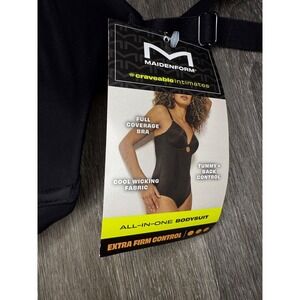 Maidenform Women's Extra Firm Cupped Bodysuit Full Body Shape-wear, Black, 2xl